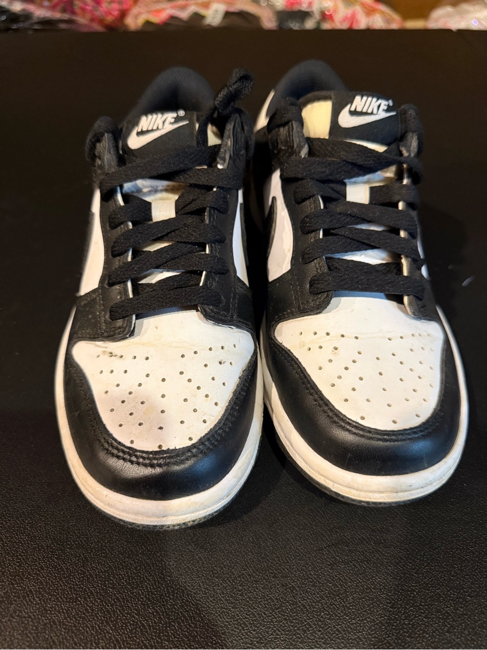 Nike Kids Black and White Low-Top Sneakers